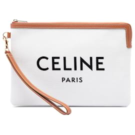 Céline Pochette Celine Brown Large Canvas Logo