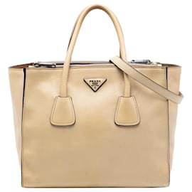 Borsa Prada Beige Glace Calf Twin Pocket Double Handle