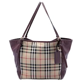 Canterbury Canvas und Leder Tote in Beige Haymarket Check Burberry Small