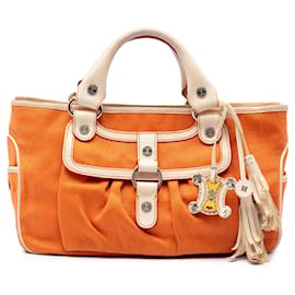 Celine Boogie Handtasche aus orangefarbenem Canvas - Céline