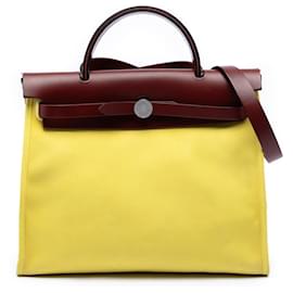 Hermès Yellow Toile Herbag Zip 31