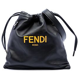 Borsa Pack Pouch in pelle nera Fendi