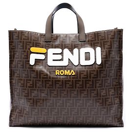 Fendi Braun Fila Zucca Beschichtetes Canvas Logo Mania Shopper Tote