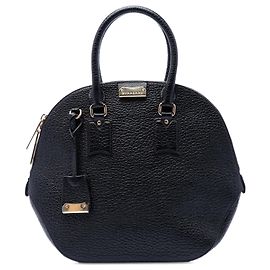 Borsa bowling Heritage Orchard in pelle di vitello a grana grossa nera Burberry