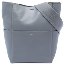 Borsa a secchiello Celine Gray Medium in pelle Seau Sangle - Céline