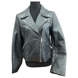 Autre Marque Camaïeu Schwarze Lederjacke Biker Perfecto