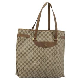 GUCCI GG Supreme Tote Bag PVC Beige Gold 39 02 061 Auth BA12409