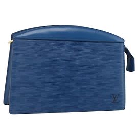 LOUIS VUITTON Epi Trousse Crete Pouch Blue M48405 LV Auth 171231