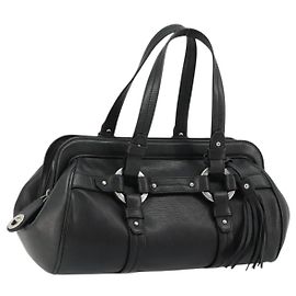 Borsa BALLY in pelle nera argento Auth 178121A