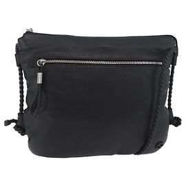 Borsa a Spalla GUCCI in Pelle Nera Argento 268244 Auth bs35022