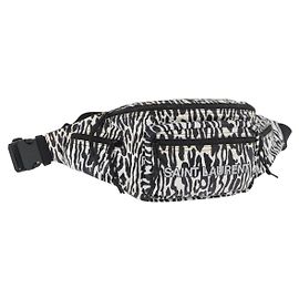 Bolso bandolera SAINT LAURENT con estampado de cebra en nylon negro y blanco Auth 178693A