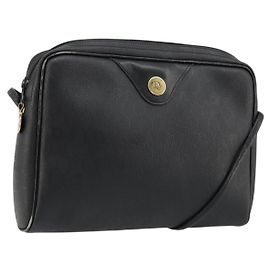 Borsa a tracolla Christian Dior Honeycomb Canvas PVC Nero Oro Auth 177040