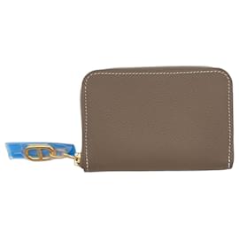 Hermès Tarjetero Zipengo Compact Chaine D'Ancre Evercolor Etoupe