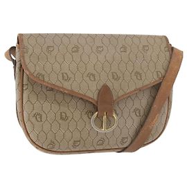 Borsa a tracolla Christian Dior Honeycomb Canvas PVC Beige Oro Auth bs35012