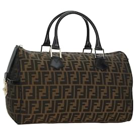Mini Borsa Boston FENDI in tela Zucca Marrone Nero Autentica am11498SAV