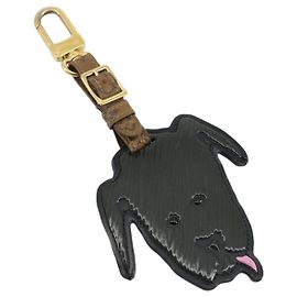 LOUIS VUITTON Catgram Porte Cles Porto Address Charm Black MP2281 Auth 178090A