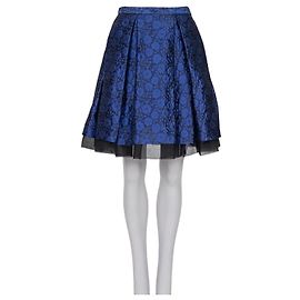 Falda de seda azul con motivos florales Christian Dior - Sz M (EU 42) de segunda mano