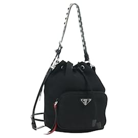 Borsa PRADA Borsa a tracolla Nylon 2way Nero Argento Auth 175065SAM - Prada