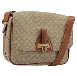Céline Borsa a Spalla CELINE Macadam Canvas PVC Beige Oro Auth 171225