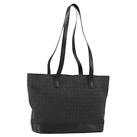 Borsa Tote CELINE C Macadam Canvas Nera Argento Auth kk672 - Céline