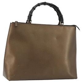 Borsa a Mano GUCCI Bamboo in Pelle Bronzo Oro 002 2122 0507 Auth 177512