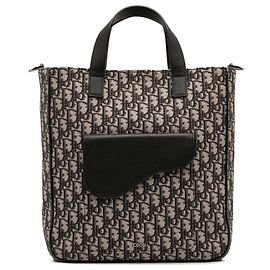 Tote Saddle in tela Blue Oblique e pelle Dior