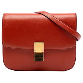 Celine Red Medium Calfskin Classic Box - Céline