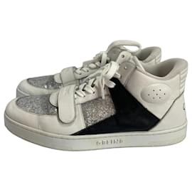 Celine Leder-Sneaker Weiß/Silber - Céline