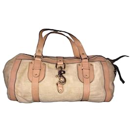Borsa Chloé Paddington in tela beige e pelle