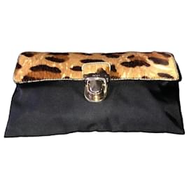 Prada Clutch Nylon e Pelo di Vitello Leopardata