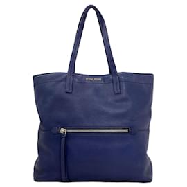 Borsa Tote Miu Miu in pelle di vitello con logo