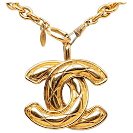 Collana a catena Chanel Matelassé Coco Mark con finitura dorata