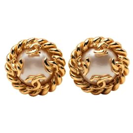 Orecchini a clip vintage Chanel Coco Mark