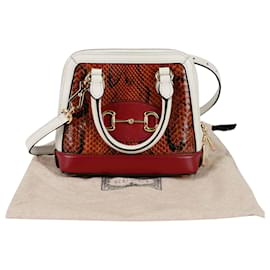 Horsebit Mini Python Handtasche mit Tragegriff und Schulterriemen - Gucci