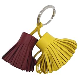 Porte-clés Carmen Uno-Dos, lime/rouge grenat, Milo lambskin - Hermès