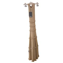 Dsquared2 Abito lungo in maglia beige con balze