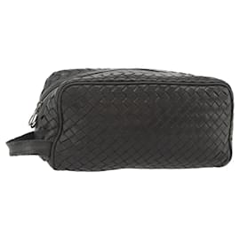BOLSO CLUTCH BOTTEGA VENETA INTRECCIATO de cuero marrón Auth bs34943