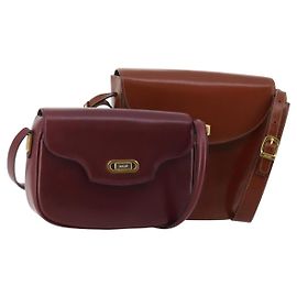 Borsa a Spalla BALLY Pelle 2 Set Marrone Bordeaux Auth 176708