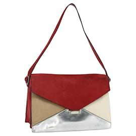 Céline Borsa a Spalla CELINE in Pelle Rossa Argento Autentica 177971