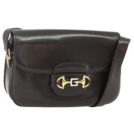 Borsa a Spalla GUCCI in Pelle Marrone Oro Auth ka4228A