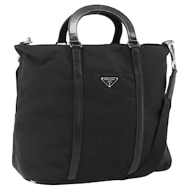 Borsa PRADA in Nylon 2way Nera Argento Auth 178940 - Prada