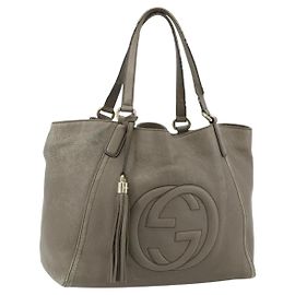 Borsa GUCCI Soho in Pelle Grigio Oro 282309 Auth 178647