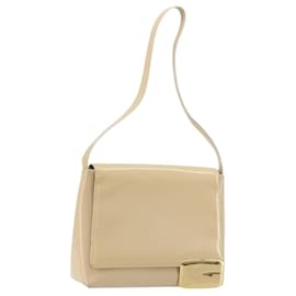 Borsa a Spalla GUCCI in Pelle Vernice Avorio Oro 001 3444 1812 Auth bs34812