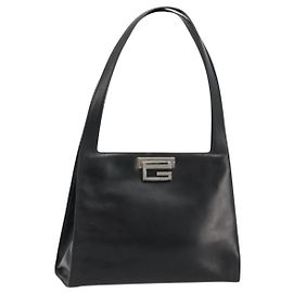 Borsa a Spalla GUCCI in Pelle Nera Argento 001 3038 Auth 178252