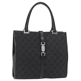 Borsa GUCCI GG Canvas Jackie Nera Argento 002 1065 Auth 178472