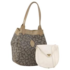Borsa a Spalla SAINT LAURENT in Pelle 2 Set Beige White Auth bs34695