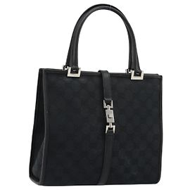 Borsa GUCCI GG Canvas Jackie Nera Argento 002 1065 Auth 176994