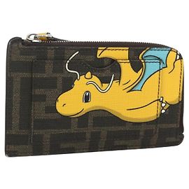 FENDI x FRGMT x POKMON Zucca Canvas Dragonfly Coin Purse Black Auth 167258SM