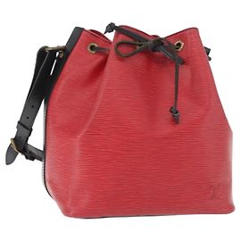 Borsa a Spalla LOUIS VUITTON Epi Petit Noe Bicolore Nero Rosso M44172 Auth 177306A