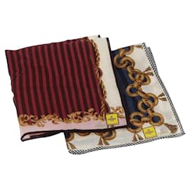 FENDI Handkerchief Cotton 2 Pieces set Red Blue Auth am11455A - Fendi